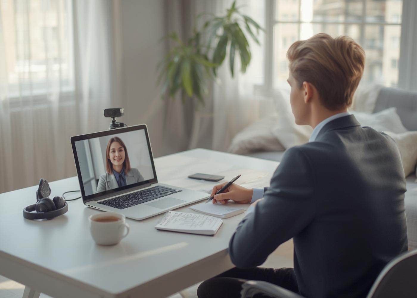 entretien d'embauche en télétravail